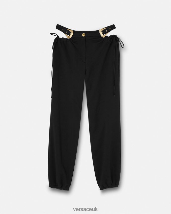 Women Versace Baroque Buckle Sweatpants 6D2D062244 Black Clothing