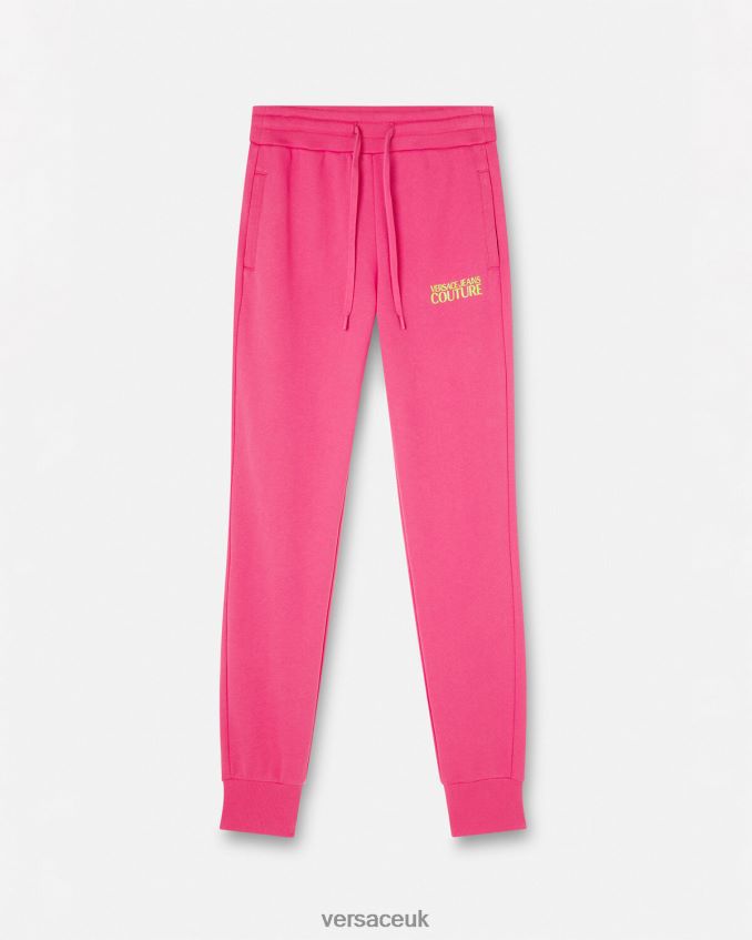 Women Versace Logo Sweatpants 6D2D062176 Fuchsia Clothing