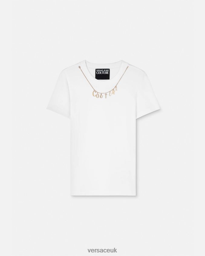 Women Versace Charms T-shirt 6D2D062220 White Clothing