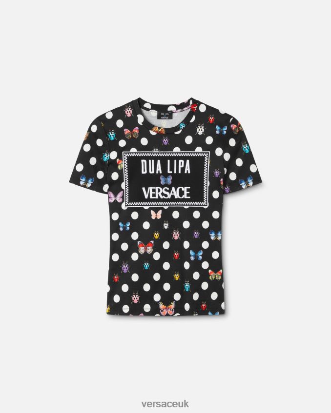 Women Versace Embroidered Butterflies T-Shirt 6D2D06130 Print Clothing