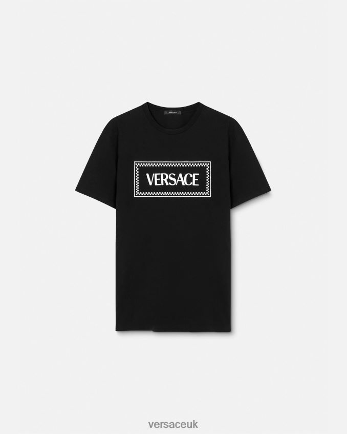 Women Versace Embroidered Logo T-Shirt 6D2D06137 Black Clothing