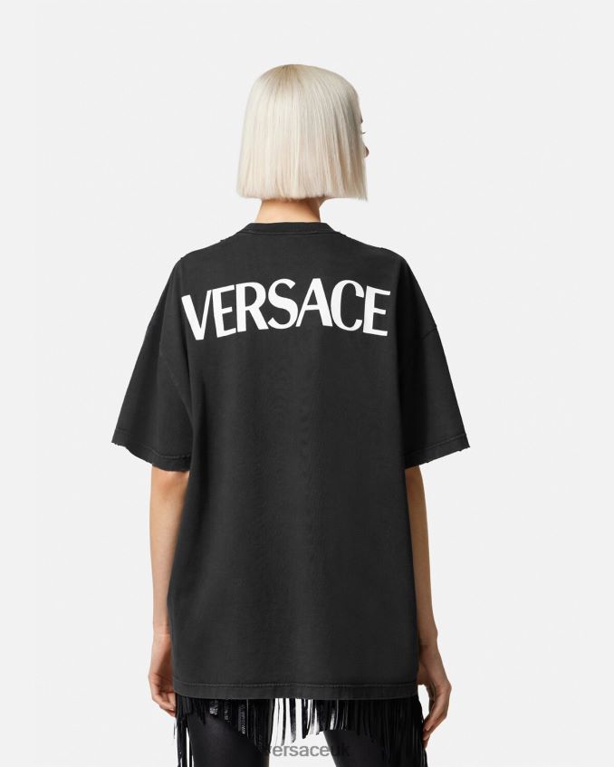 Women Versace Goddess Oversized T-Shirt 6D2D06150 Black Clothing