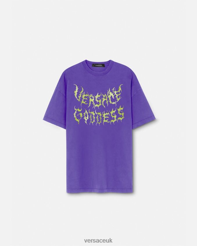 Women Versace Goddess Oversized T-Shirt 6D2D06151 Violet Clothing