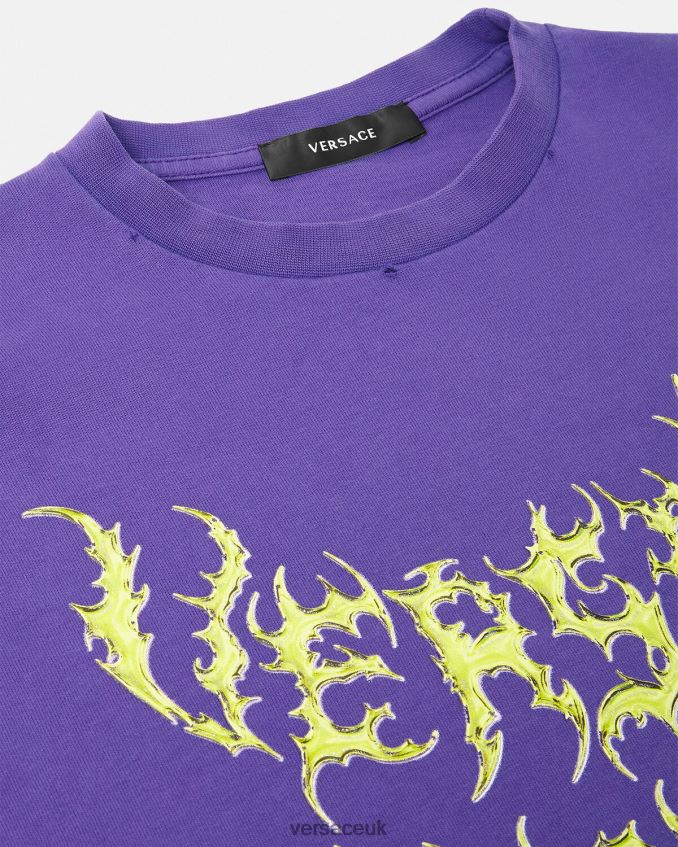 Women Versace Goddess Oversized T-Shirt 6D2D06151 Violet Clothing
