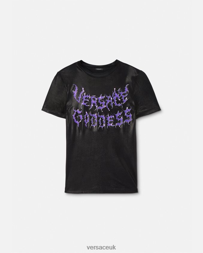 Women Versace Goddess T-Shirt 6D2D06149 Black Clothing