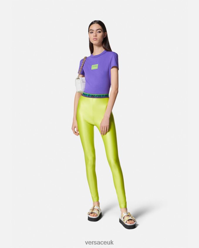 Women Versace Piece Number Crop T-Shirt 6D2D062227 Violet Clothing