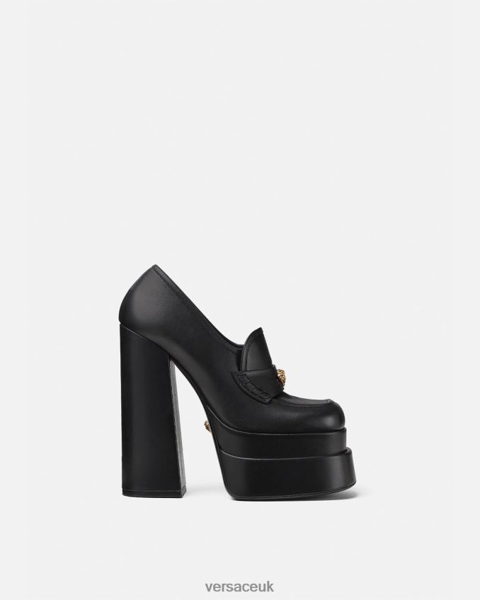 Women Versace Aevitas Platform Loafers 6D2D06430 Black Shoe