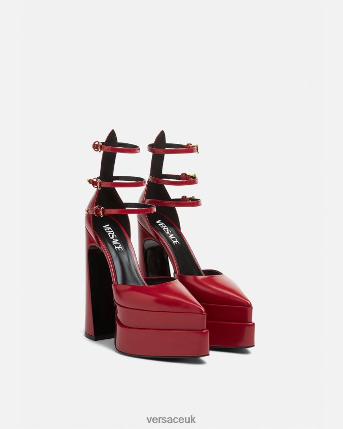 Women Versace Aevitas Pointy Platform Pumps 6D2D06408 Burgundy Shoe
