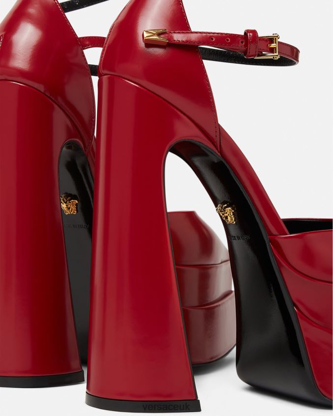 Women Versace Aevitas Pointy Platform Pumps 6D2D06408 Burgundy Shoe