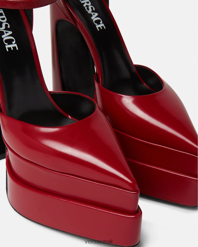 Women Versace Aevitas Pointy Platform Pumps 6D2D06408 Burgundy Shoe