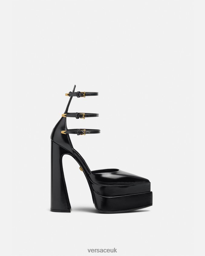 Women Versace Aevitas Pointy Platform Pumps 6D2D06420 Black Shoe