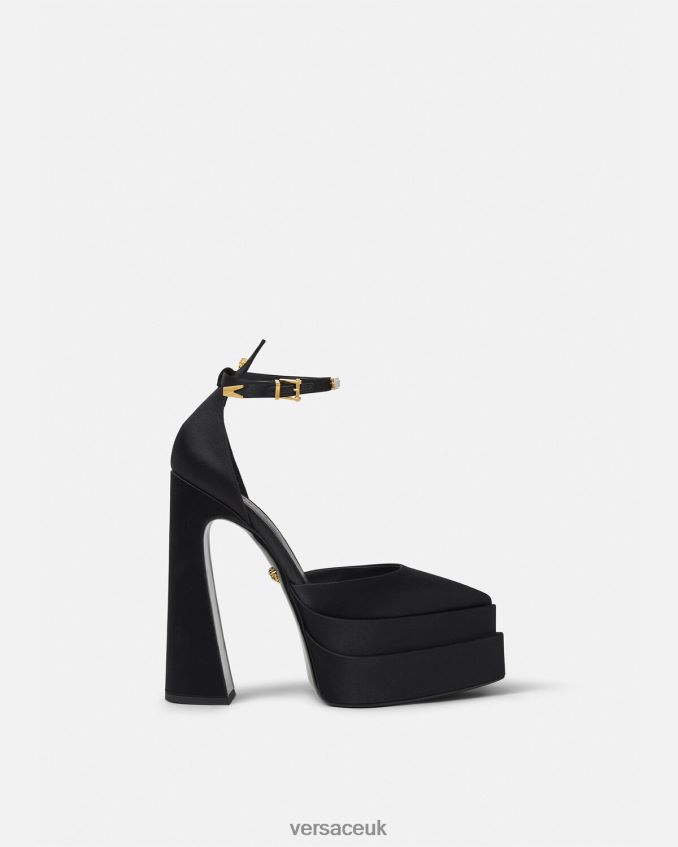 Women Versace Aevitas Pointy Platform Pumps 6D2D06421 Black Shoe