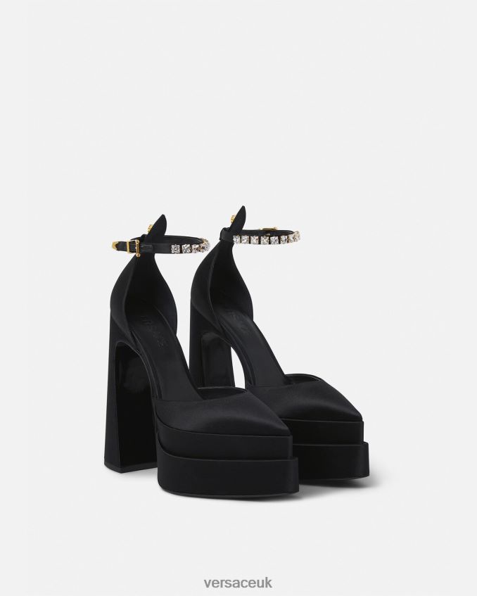 Women Versace Aevitas Pointy Platform Pumps 6D2D06421 Black Shoe