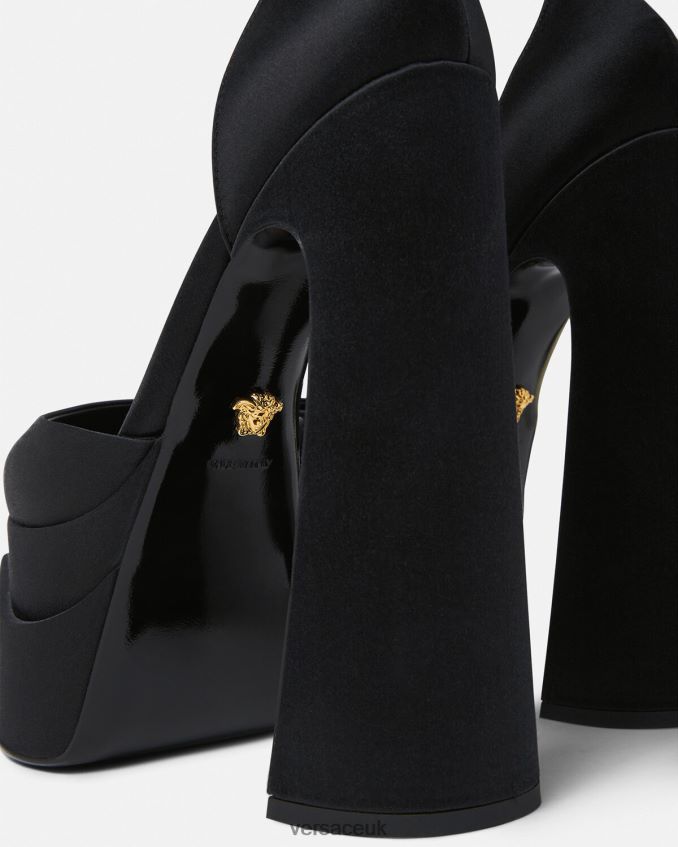 Women Versace Aevitas Pointy Platform Pumps 6D2D06421 Black Shoe