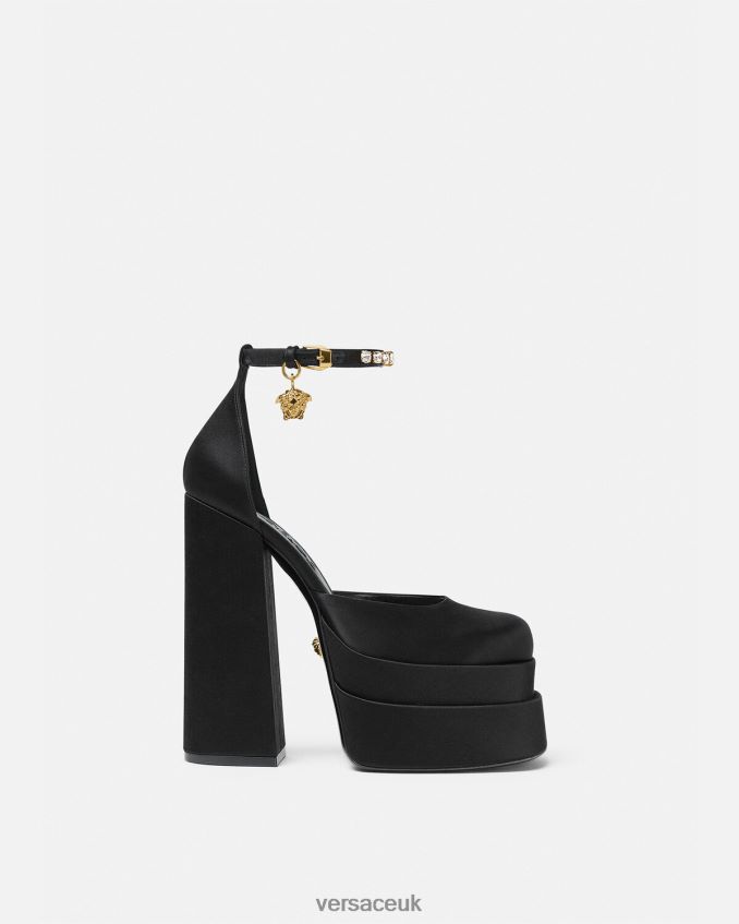 Women Versace Medusa Aevitas Platform Pumps 6D2D06409 Black Shoe