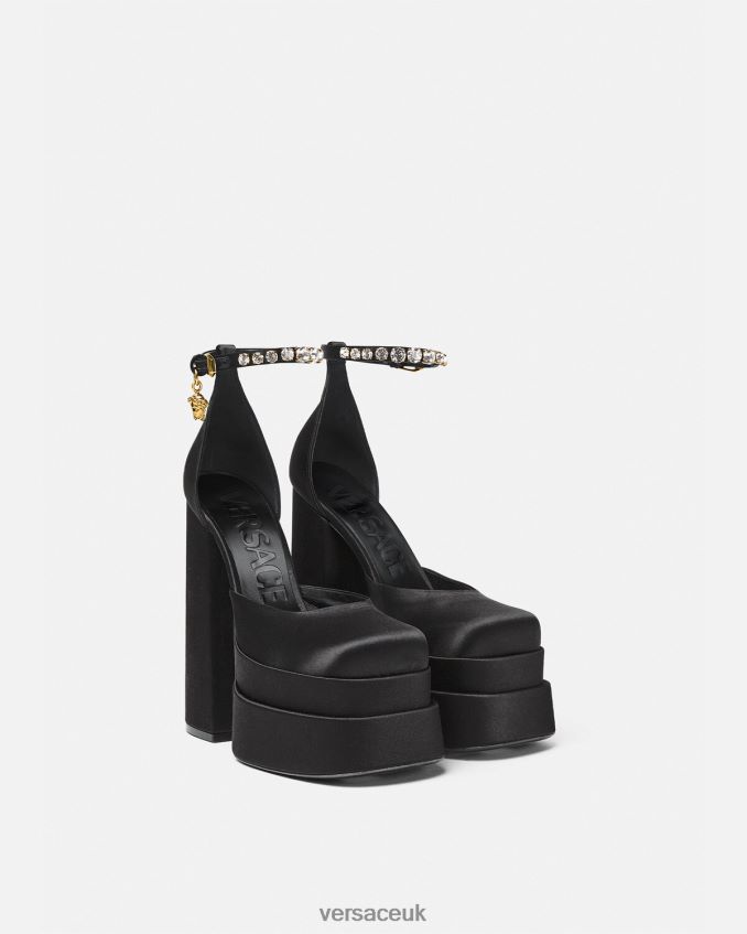 Women Versace Medusa Aevitas Platform Pumps 6D2D06409 Black Shoe