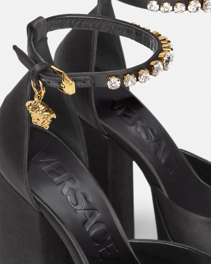 Women Versace Medusa Aevitas Platform Pumps 6D2D06409 Black Shoe