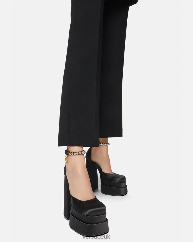 Women Versace Medusa Aevitas Platform Pumps 6D2D06409 Black Shoe