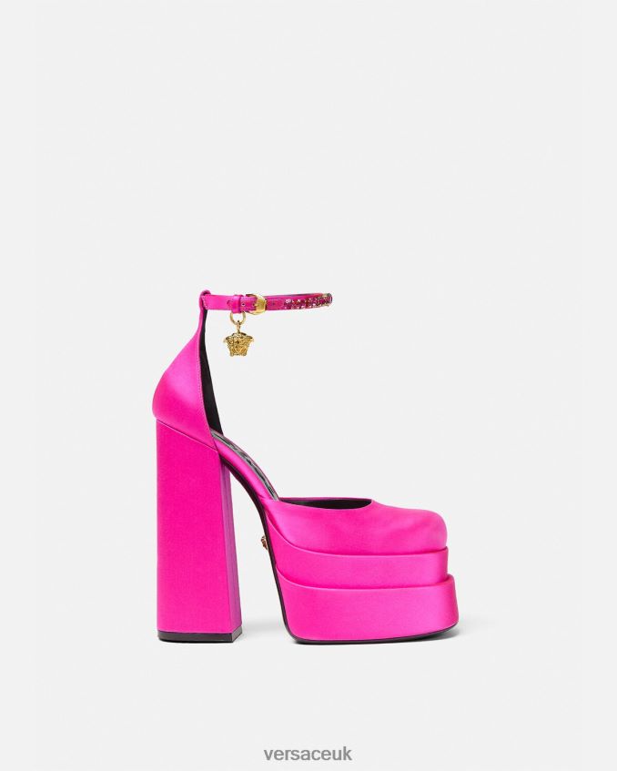 Women Versace Medusa Aevitas Platform Pumps 6D2D06410 Fuchsia Shoe