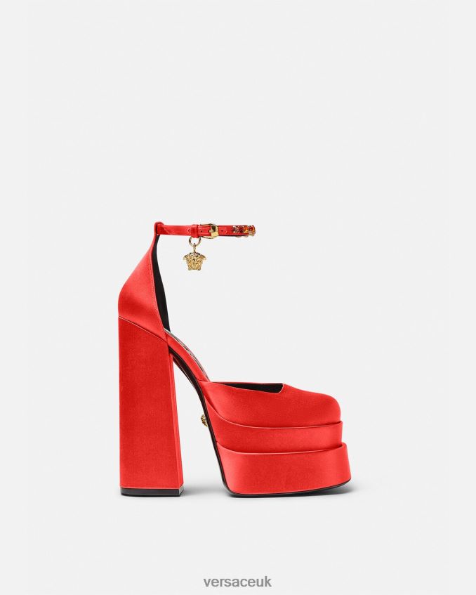 Women Versace Medusa Aevitas Platform Pumps 6D2D06412 Red Shoe