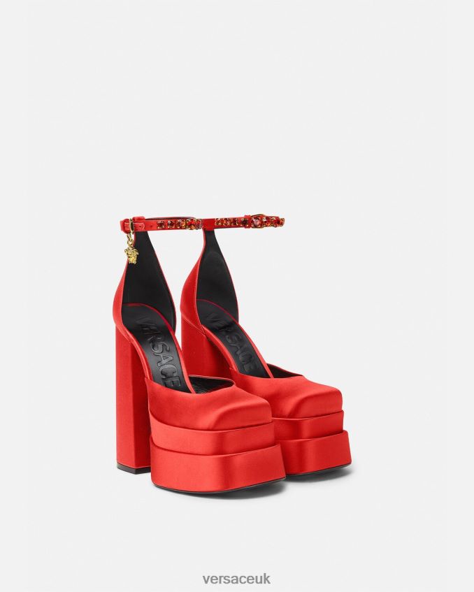 Women Versace Medusa Aevitas Platform Pumps 6D2D06412 Red Shoe