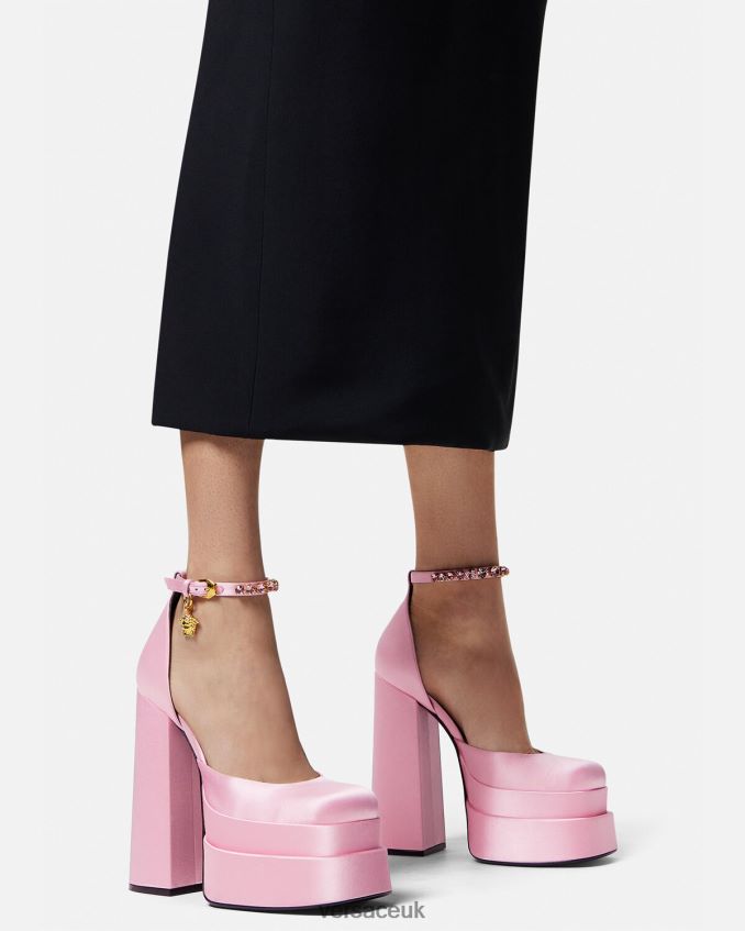 Women Versace Medusa Aevitas Platform Pumps 6D2D06423 Pink Shoe