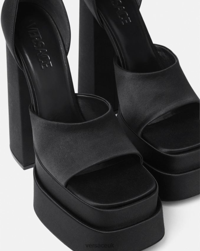 Women Versace Medusa Aevitas Platform Sandals 6D2D06424 Black Shoe