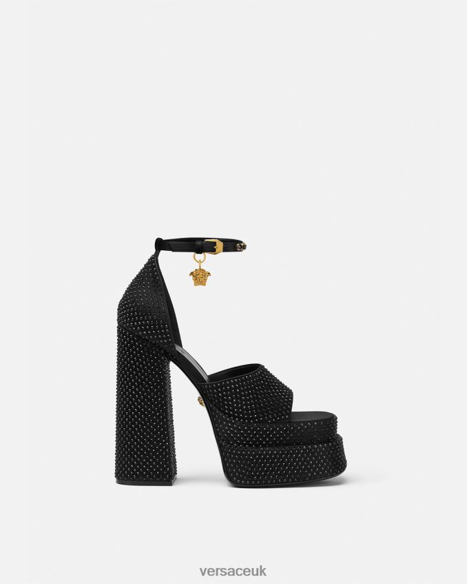 Women Versace Medusa Aevitas Platform Sandals 6D2D06425 Black Shoe