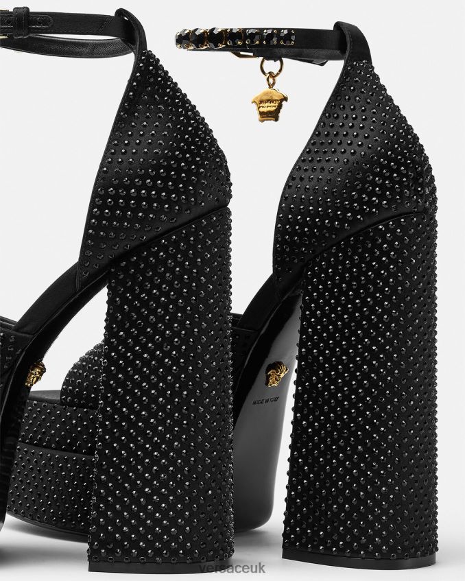 Women Versace Medusa Aevitas Platform Sandals 6D2D06425 Black Shoe