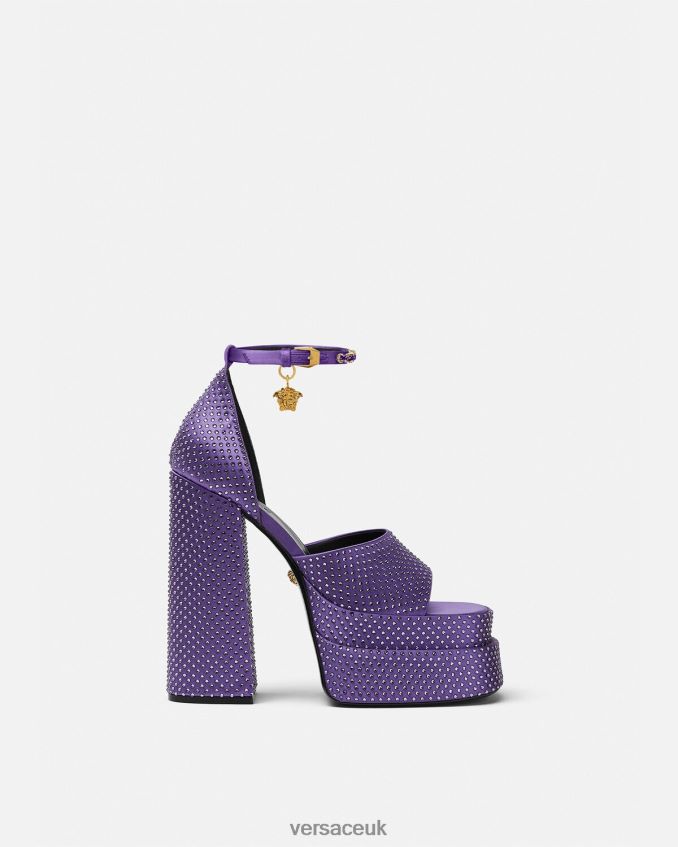 Women Versace Medusa Aevitas Platform Sandals 6D2D06426 Violet Shoe
