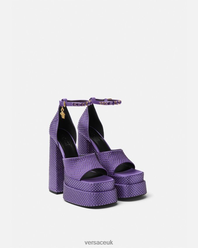 Women Versace Medusa Aevitas Platform Sandals 6D2D06426 Violet Shoe