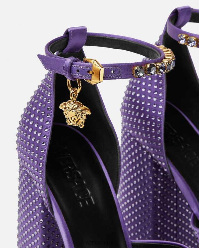 Women Versace Medusa Aevitas Platform Sandals 6D2D06426 Violet Shoe
