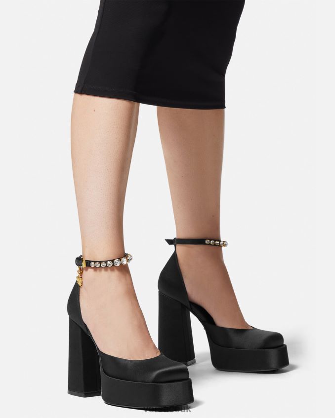Women Versace Medusa Aevitas Single Platform Pumps 6D2D06415 Black Shoe