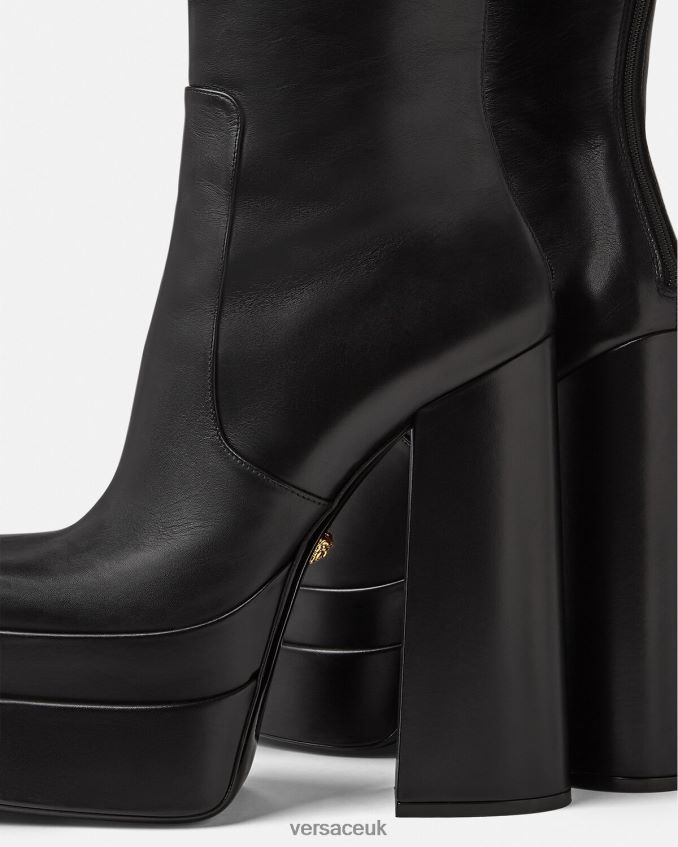 Women Versace Aevitas Platform Knee-High Boots 6D2D06477 Black Shoe