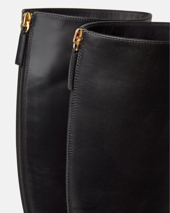Women Versace Aevitas Platform Knee-High Boots 6D2D06477 Black Shoe