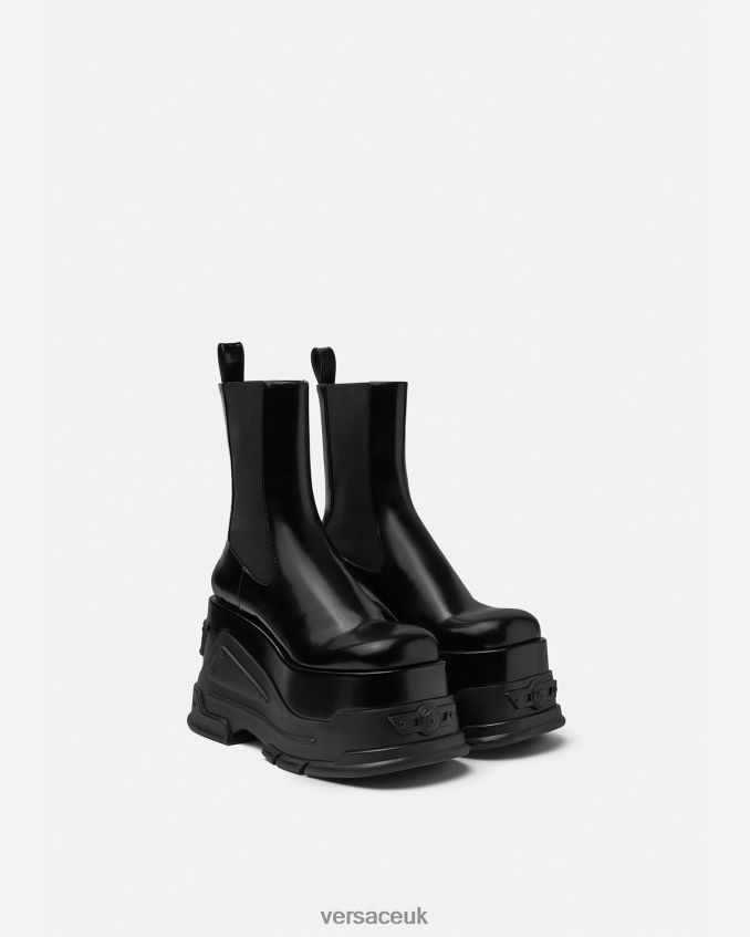 Women Versace Medusa Anthem Platform Boots 6D2D06474 Black Shoe