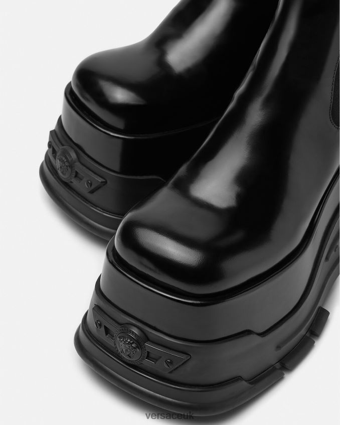 Women Versace Medusa Anthem Platform Boots 6D2D06474 Black Shoe