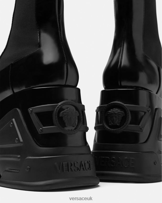 Women Versace Medusa Anthem Platform Boots 6D2D06474 Black Shoe