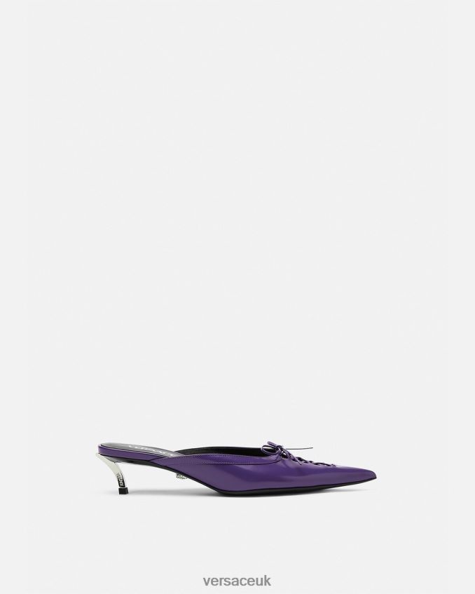 Women Versace Pin-Point Mules 6D2D06393 Violet Shoe