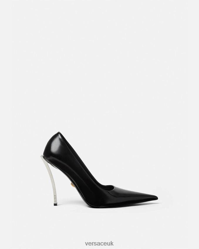 Women Versace Pin-Point Pumps 6D2D06384 Black Shoe