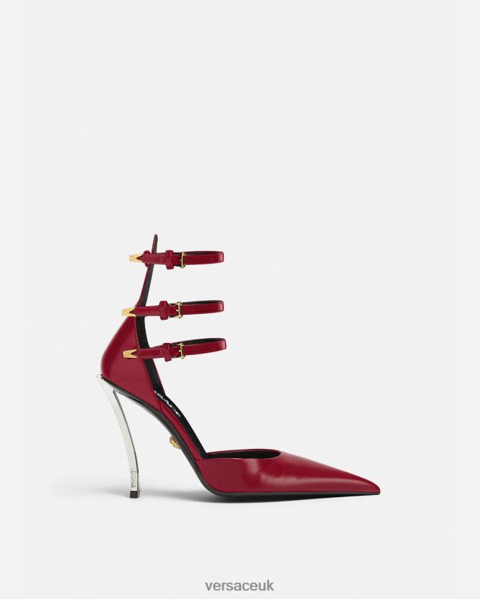 Women Versace Pin-Point Pumps 6D2D06385 Burgundy Shoe
