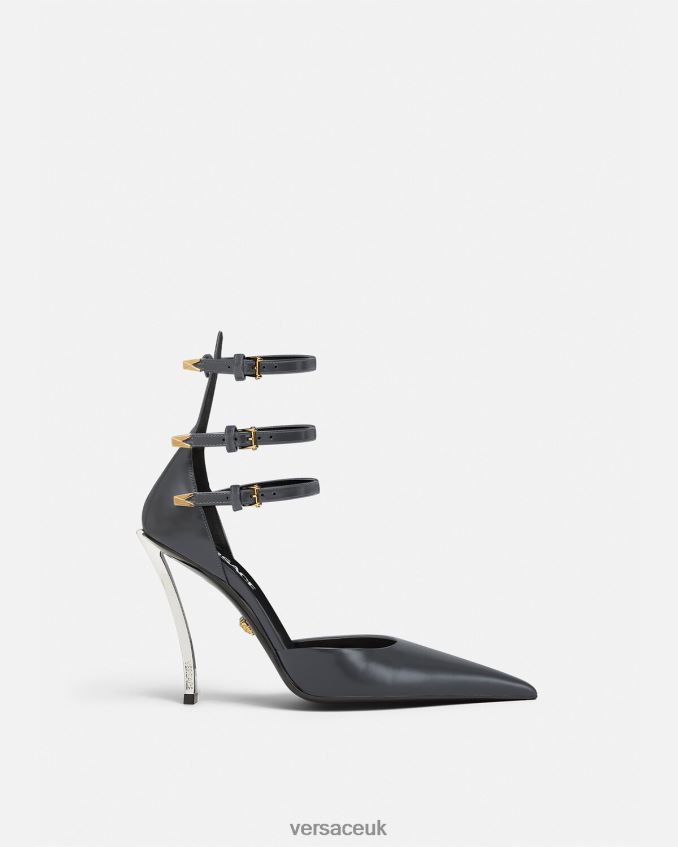Women Versace Pin-Point Pumps 6D2D06386 Gray Shoe