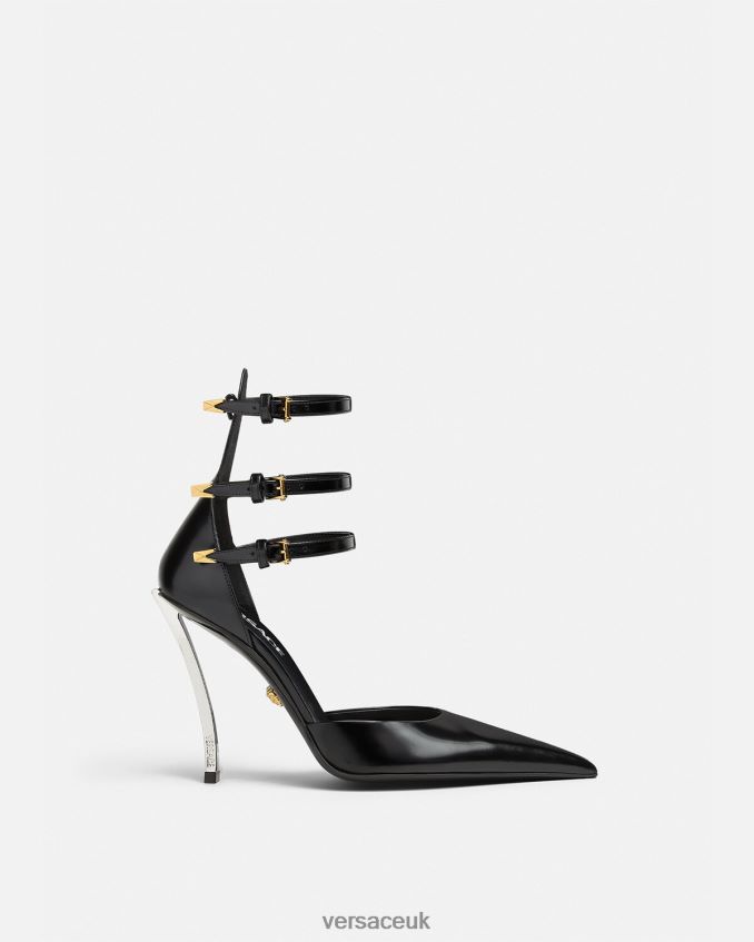 Women Versace Pin-Point Pumps 6D2D06394 Black Shoe