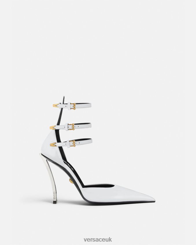 Women Versace Pin-Point Pumps 6D2D06395 White Shoe
