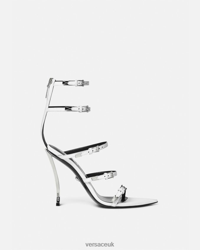 Women Versace Pin-Point Sandals 6D2D06388 White Shoe