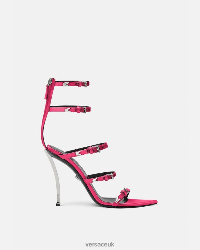 Women Versace Pin-Point Sandals 6D2D06397 Fuchsia Shoe