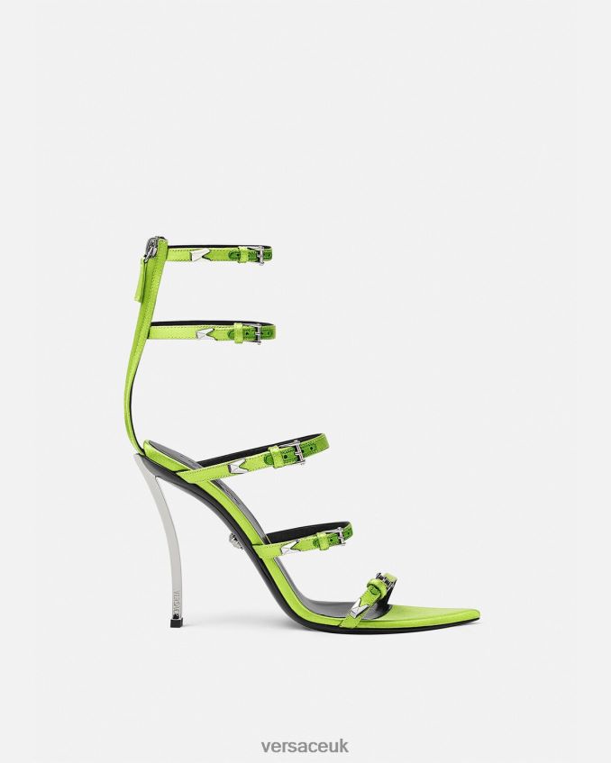 Women Versace Pin-Point Sandals 6D2D06399 Yellow Shoe