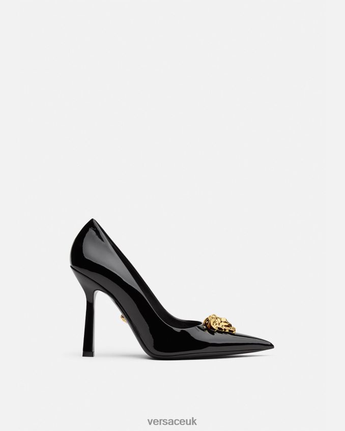 Women Versace La Medusa Patent Leather Pumps 6D2D06488 Black Shoe