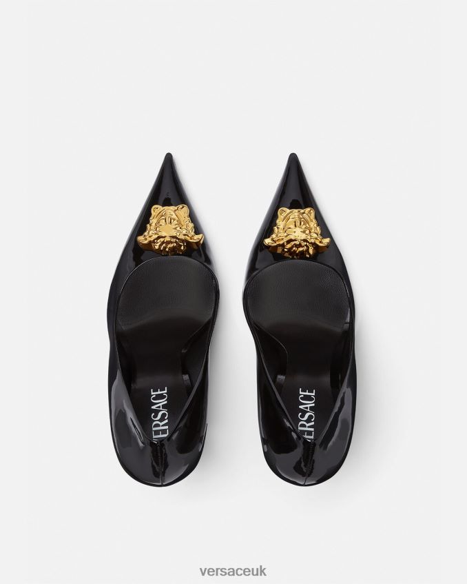 Women Versace La Medusa Patent Leather Pumps 6D2D06488 Black Shoe