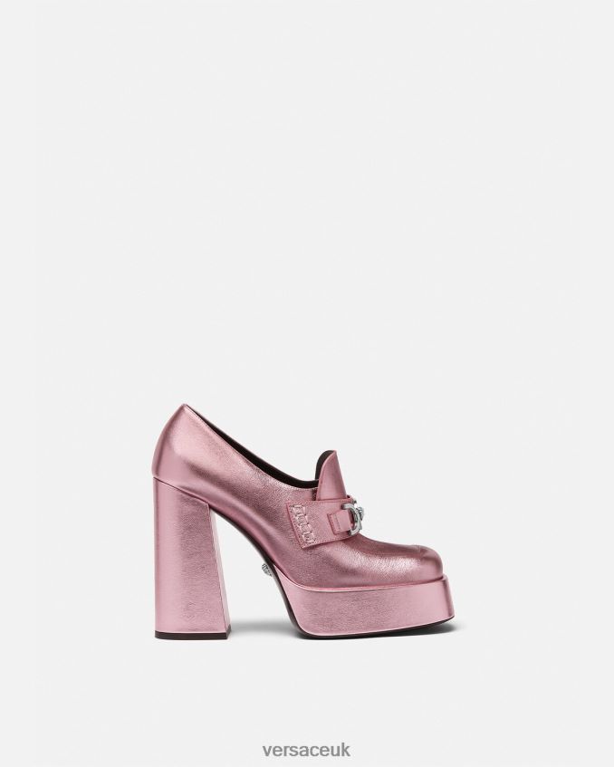Women Versace Medusa '95 Metallic Platform Pumps 6D2D06484 Pink Shoe